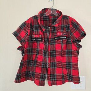 Women's Plus 4x Red Plaid Shirt